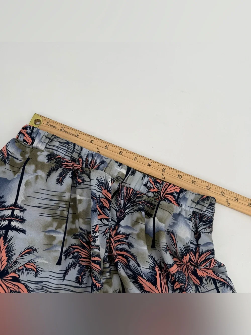 The Impeccable Pig Shorts Womens S Palm Print Polyester Tropical Pull On Pockets